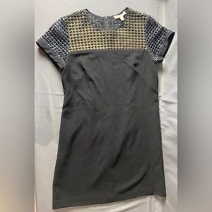 Banana Republic Woman's Black Sheath Dress Gold Neckline